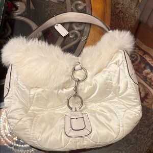 Coach Soho 2005-VINTAGE-“Ski Bunny” Hobo w/Rabbit Fur Trim